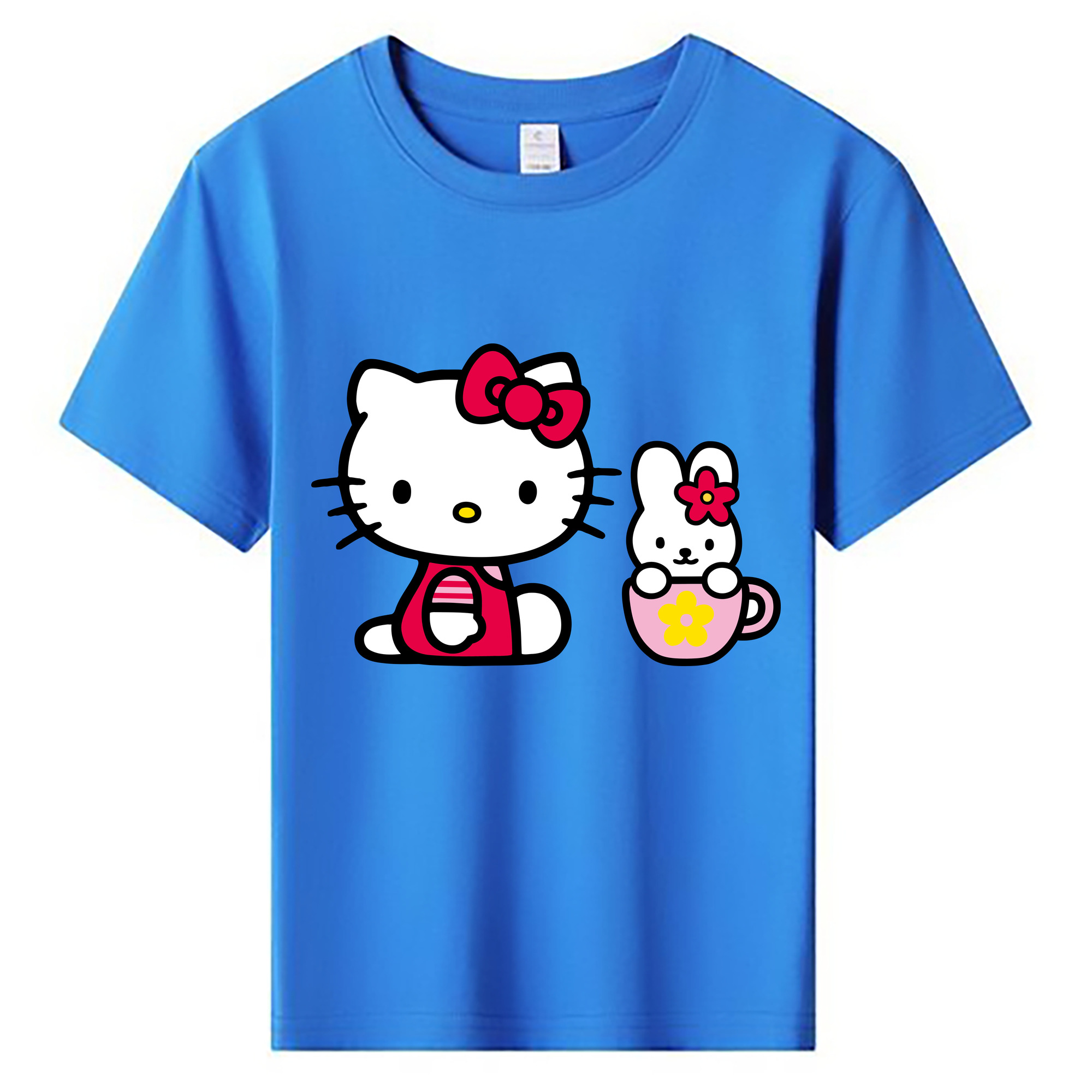（画像用） Hello Kitty ハローキティ 綿100％キッズTシャツ（フロントプリント）